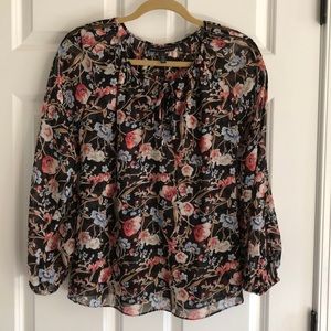 White House Black Market Blouse with tie at neck